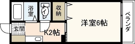セジュール岩本(1K/2階)の間取り写真