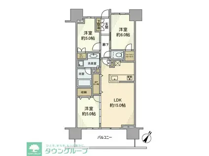 プラウド瑞江(3LDK/4階)の間取り写真