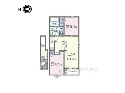 キング・ヒルズⅡ(2LDK/2階)の間取り写真