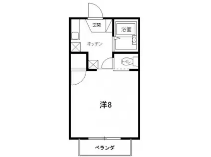 メゾンタカギ(1K/2階)の間取り写真