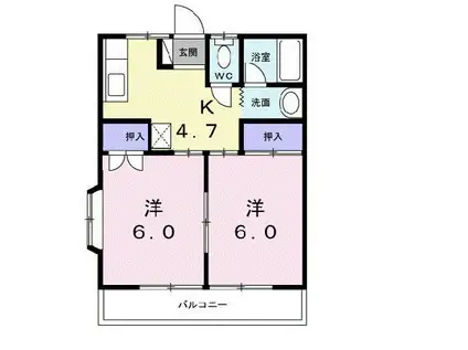 アネックスI(2K/2階)の間取り写真