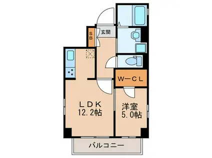 ポーラスタービル6THステージ(1LDK/3階)の間取り写真