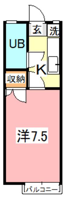 エステート中庄(1K/1階)の間取り写真