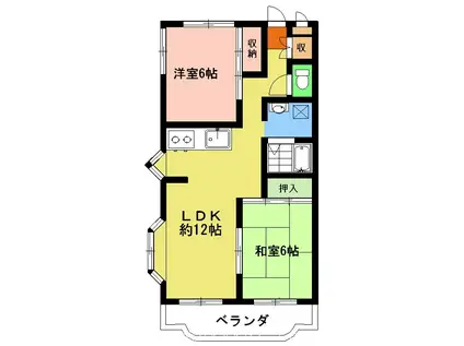 ファミネス明ノ沢(2LDK/1階)の間取り写真