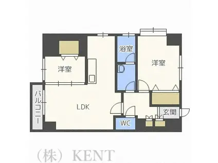 PRIME URBAN宮の沢(2LDK/4階)の間取り写真