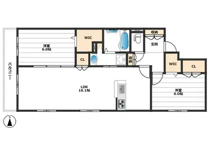EL CIELO(2LDK/3階)の間取り写真