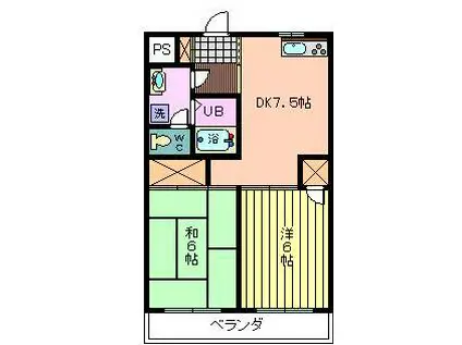 リファインドマンションK(2DK/3階)の間取り写真