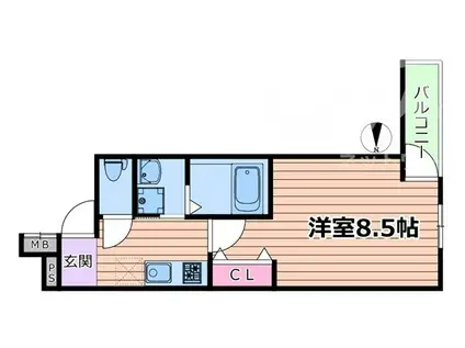 フジパレス今津中ウエスト(1K/3階)の間取り写真