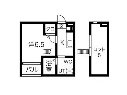 PLEIN DOR (1K/1階)の間取り写真