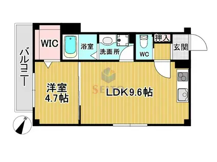 ARCA豊中蛍池(1LDK/2階)の間取り写真