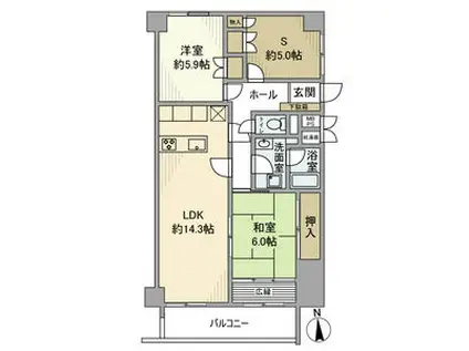 星和泉コーポラス(2SLDK/4階)の間取り写真