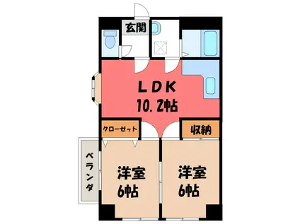 チップインハイツ(2LDK/1階)の間取り写真