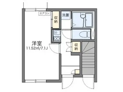 レオネクストメリディアーノII(1K/1階)の間取り写真