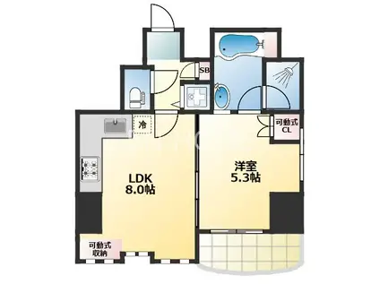 ZEUS桜川プレミアム(1LDK/10階)の間取り写真