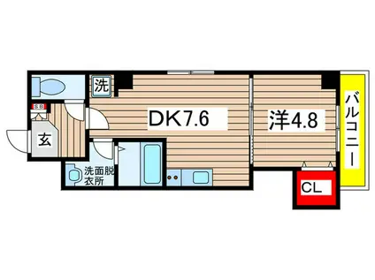 IL CENTRO 本千葉駅前(1DK/5階)の間取り写真