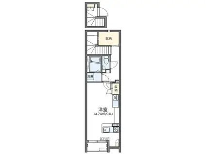 レオネクストカンフリエ(ワンルーム/2階)の間取り写真
