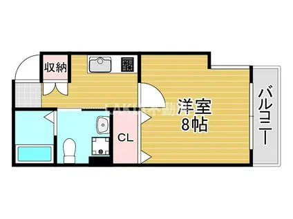 ベリーウェルII(1K/3階)の間取り写真