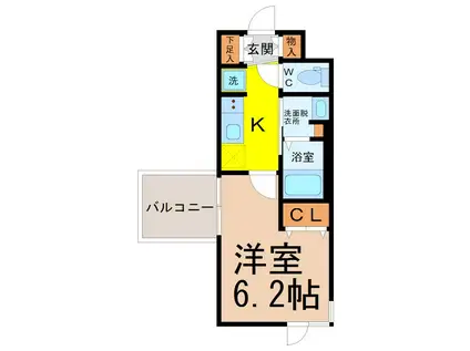 エステムコート名古屋栄プレシャス(1K/11階)の間取り写真