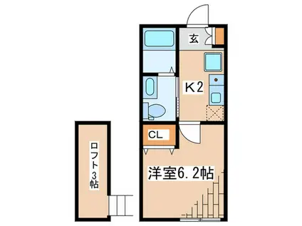 コンポジット相原(1K/1階)の間取り写真