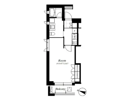 フレンシア麻布(ワンルーム/2階)の間取り写真