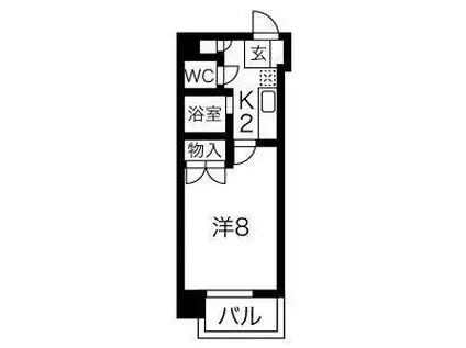 グリンハイツ(1K/7階)の間取り写真