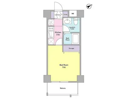 スタイリオ下丸子(1K/4階)の間取り写真