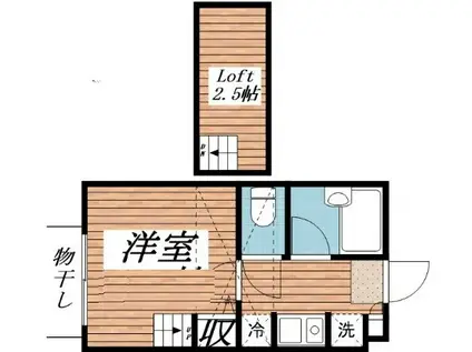 CHOU-CHOU方南(ワンルーム/2階)の間取り写真