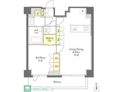 プライムメゾン西早稲田(1LDK/5階)の間取り写真