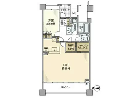 グランドヒルズ覚王山法王町(1LDK/7階)の間取り写真