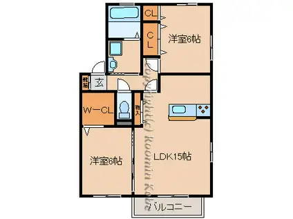ECO SOLEIL(2LDK/2階)の間取り写真