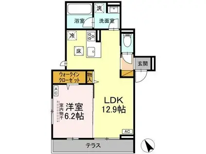 メゾンシャルール(1LDK/1階)の間取り写真