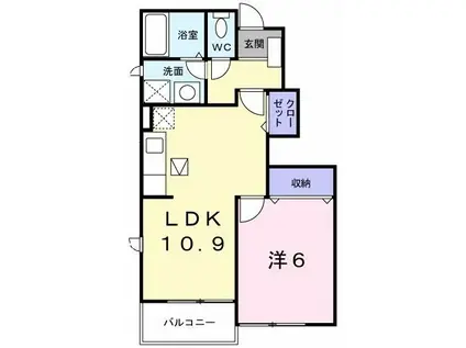 スペランツァ・ソーレIII(1LDK/1階)の間取り写真