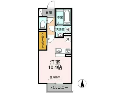 グレイス西崎(ワンルーム/2階)の間取り写真