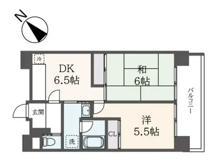 ヒロビレッジ(2DK/2階)の間取り写真