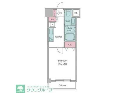 レジディア中目黒II(1K/5階)の間取り写真