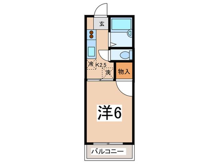 フラッツ横浜3(1K/1階)の間取り写真