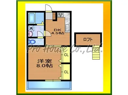 プロスペリテ栄(1DK/1階)の間取り写真