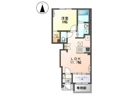 森本2丁目アパートIII(1LDK/1階)の間取り写真