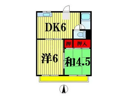 ラ・グランツ(2DK/1階)の間取り写真