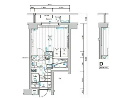 SYFORME下丸子ASYLCOURT(1K/5階)の間取り写真