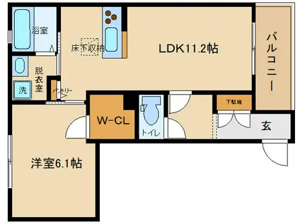 SHM高井田(1LDK/1階)の間取り写真