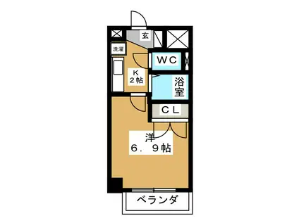 大宮プラザH(1K/4階)の間取り写真