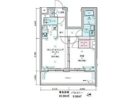 ジェノヴィア桜上水スカイガーデン(1LDK/5階)の間取り写真