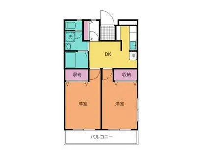 ハイツサンモール(2DK/1階)の間取り写真