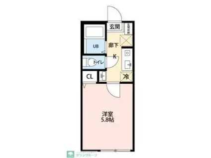 サウス LAGOON大岡1丁目(1K/1階)の間取り写真