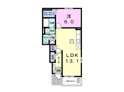 フィオーレ・カナンA(1LDK/1階)の間取り写真