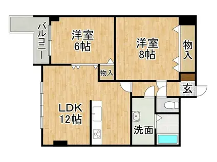 エクセル(2LDK/4階)の間取り写真