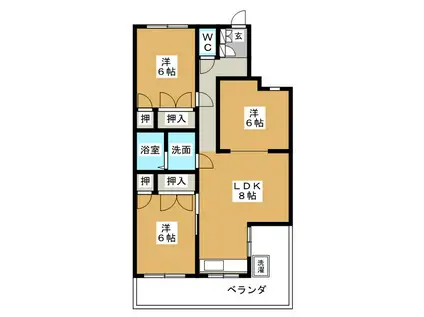 リヴィエール辰起(3LDK/2階)の間取り写真