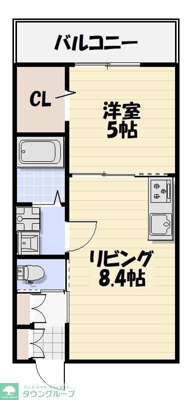 LIKES飯山満町A棟(1LDK/1階)の間取り写真