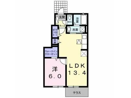 ニュー ラベリー・サイルI(1LDK/1階)の間取り写真